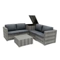 Pikkukuva 1 / 11: Rattan Modular Garden Furniture Set & Storage Box Sofa Sectional Chairs With Cushions Coffee Table Waterproof Lining Chest Gas Lift Lid Wheels Outdoor