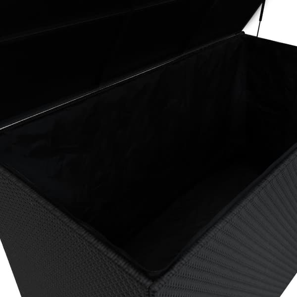 Rattan Modular Garden Furniture Set & Storage Box Sofa Sectional Chairs With Cushions Coffee Table Waterproof Lining Chest Gas Lift Lid Wheels Outdoor