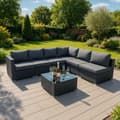 Pikkukuva 4 / 11: Rattan Modular Garden Furniture Set & Storage Box Sofa Sectional Chairs With Cushions Coffee Table Waterproof Lining Chest Gas Lift Lid Wheels Outdoor