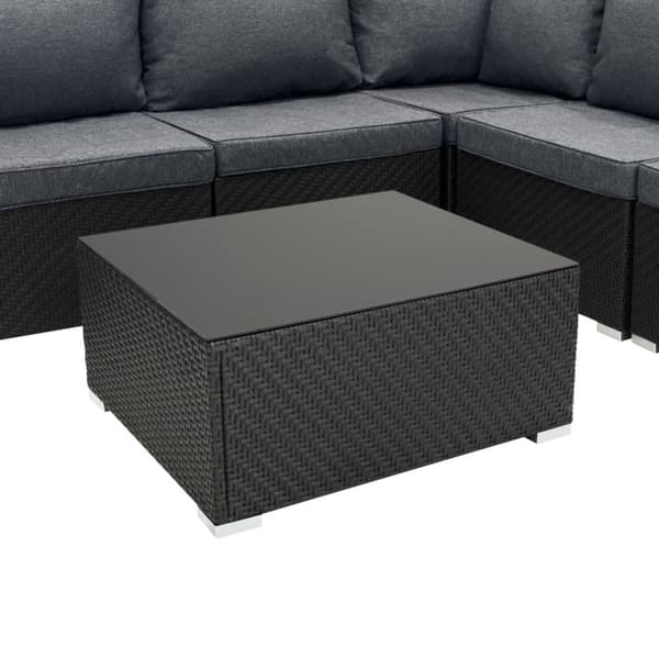 Rattan Modular Garden Furniture Set & Storage Box Sofa Sectional Chairs With Cushions Coffee Table Waterproof Lining Chest Gas Lift Lid Wheels Outdoor