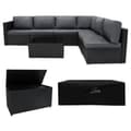 Pikkukuva 1 / 11: Rattan Modular Garden Furniture Set & Storage Box Sofa Sectional Chairs With Cushions Coffee Table Waterproof Lining Chest Gas Lift Lid Wheels Outdoor