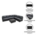 Pikkukuva 11 / 11: Rattan Modular Garden Furniture Set & Storage Box Sofa Sectional Chairs With Cushions Coffee Table Waterproof Lining Chest Gas Lift Lid Wheels Outdoor