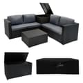Pikkukuva 1 / 11: Rattan Modular Garden Furniture Set & Storage Box Sofa Sectional Chairs With Cushions Coffee Table Waterproof Lining Chest Gas Lift Lid Wheels Outdoor