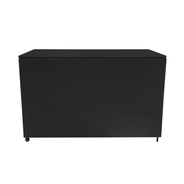 Rattan Modular Garden Furniture Set & Storage Box Sofa Sectional Chairs With Cushions Coffee Table Waterproof Lining Chest Gas Lift Lid Wheels Outdoor
