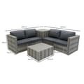 Pikkukuva 5 / 11: Rattan Modular Garden Furniture Set & Storage Box Sofa Sectional Chairs With Cushions Coffee Table Waterproof Lining Chest Gas Lift Lid Wheels Outdoor