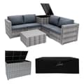 Pikkukuva 1 / 11: Rattan Modular Garden Furniture Set & Storage Box Sofa Sectional Chairs With Cushions Coffee Table Waterproof Lining Chest Gas Lift Lid Wheels Outdoor