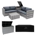 Pikkukuva 1 / 11: Rattan Modular Garden Furniture Set & Storage Box Sofa Sectional Chairs With Cushions Coffee Table Waterproof Lining Chest Gas Lift Lid Wheels Outdoor