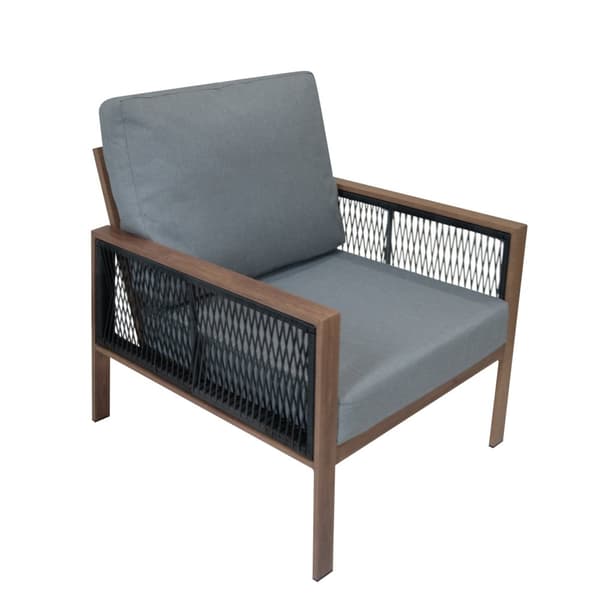 Garden Furniture Set 5 SEATS in Aluminum | 4 parts: 3-seater sofa, 2 armchairs and coffee table | Washable Cushions and Waterproof Cover | Elegant and