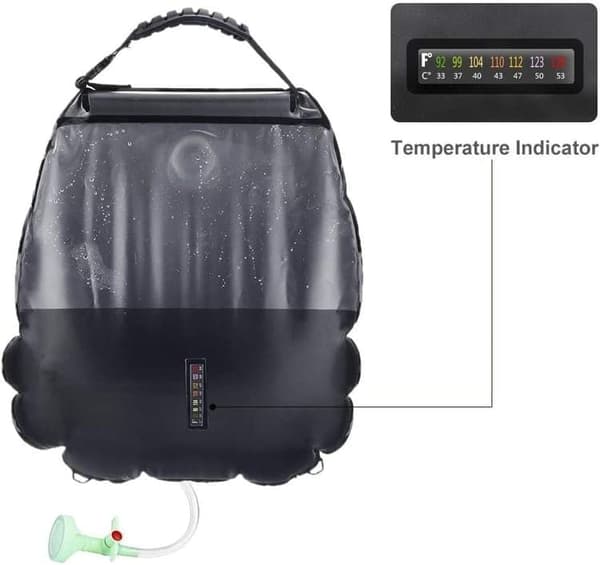 Lollanda 20L Solar Shower Bag - Bærbar med Slange og Dyse til Camping