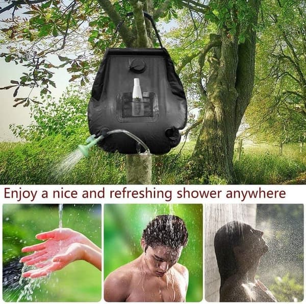 Lollanda 20L Solar Shower Bag - Bærbar med Slange og Dyse til Camping