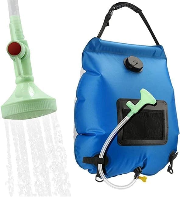 Lollanda 20L Solduschpåse - Portabel med Slang och Munstycke för Camping Blå