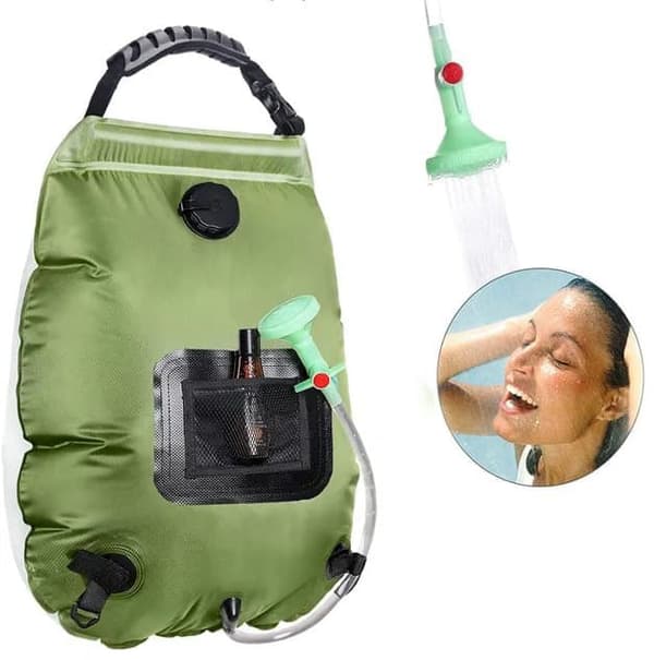 Lollanda 20L Solduschpåse - Portabel med Slang och Munstycke för Camping