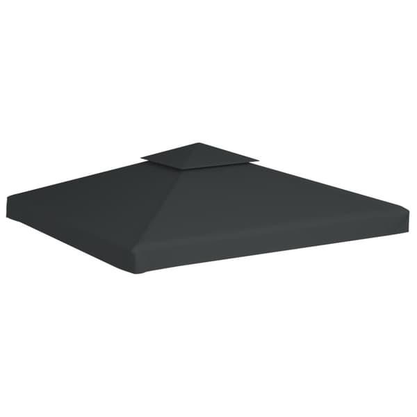vidaXL Paviljongtak 310 g/m² mörkgrå 3 x 3 m