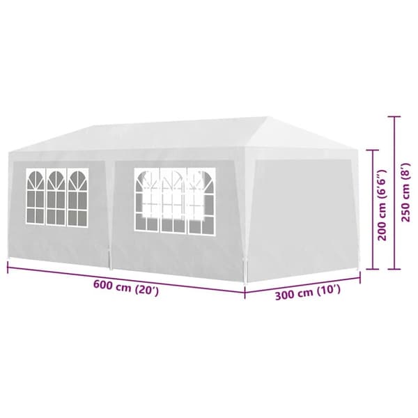 vidaXL Juhlateltta 3x6 m valkoinen