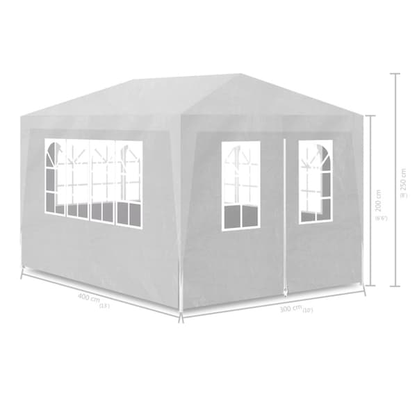vidaXL Juhlateltta 3x4 m valkoinen