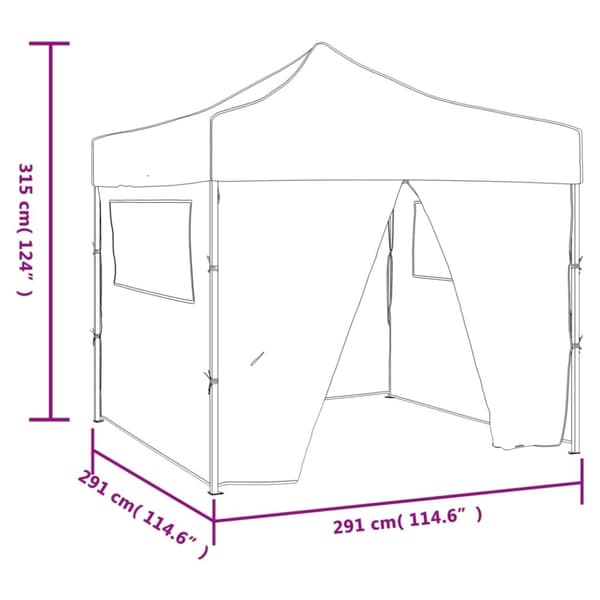 vidaXL foldbart telt cremefarvet 3 x 3 m med 4 vægge