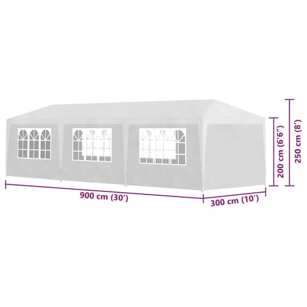 vidaXL Partytält 3x9 m vit