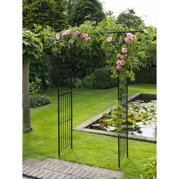 Nature Hagebue metall 114x66x232 cm svart