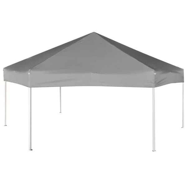 vidaXL Kuusikulmainen pop-up juhlateltta 6 seinää Harmaa 3,6x3,1 m