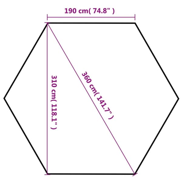 vidaXL Kuusikulmainen pop-up juhlateltta 6 seinää Harmaa 3,6x3,1 m