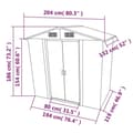 Miniatyrbillede 8 af 8: vidaXL opbevaringsskur til haven 204x132x186 cm metal grøn