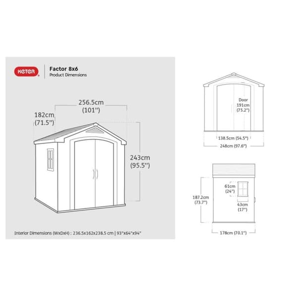 Keter Redskapsbod Factor 86 (8x6) beige 211248