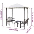 Miniatyrbillede 7 af 7: vidaXL havepavillon med bord og bænk 2,5x1,5x2,4 m