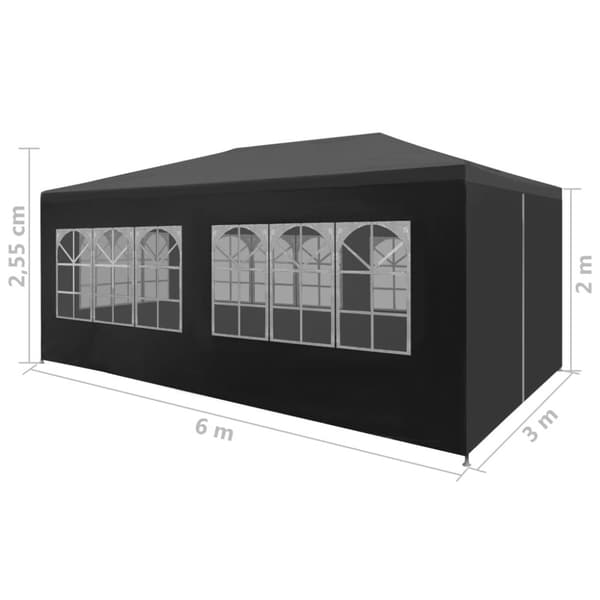 vidaXL Juhlateltta 3x6 m antrasiitti