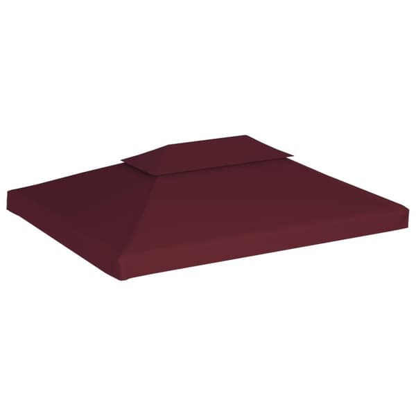 vidaXL Dobbel toppduk til paviljong 310 g/m² 4x3 m vinrød