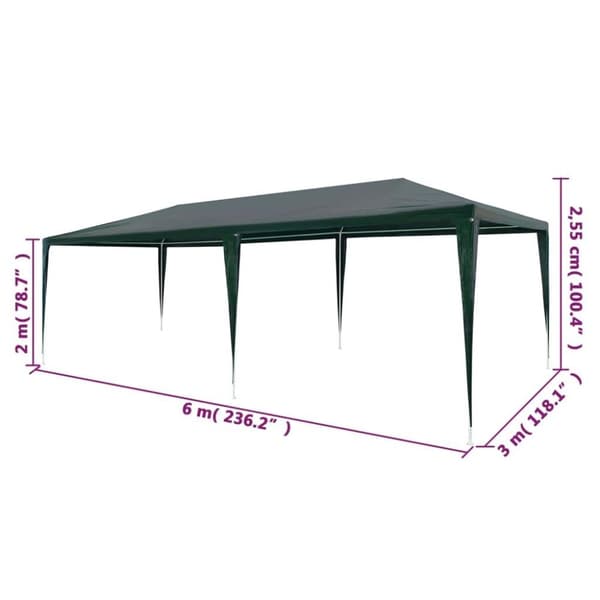 vidaXL Partytält PE 3x6 m grön
