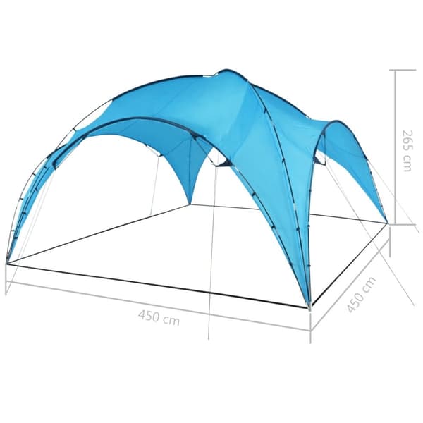 vidaXL festtelt 450x450x265 cm bueformet lyseblå