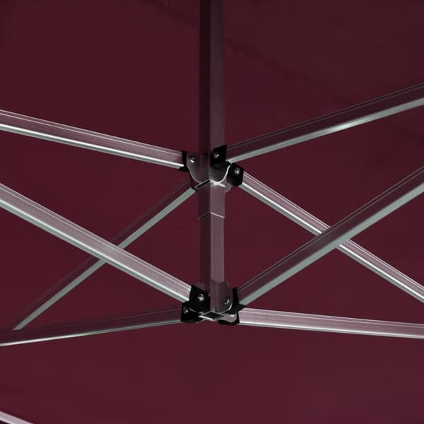 vidaXL Hopfällbart partytält med väggar aluminium 4,5x3 m vinröd