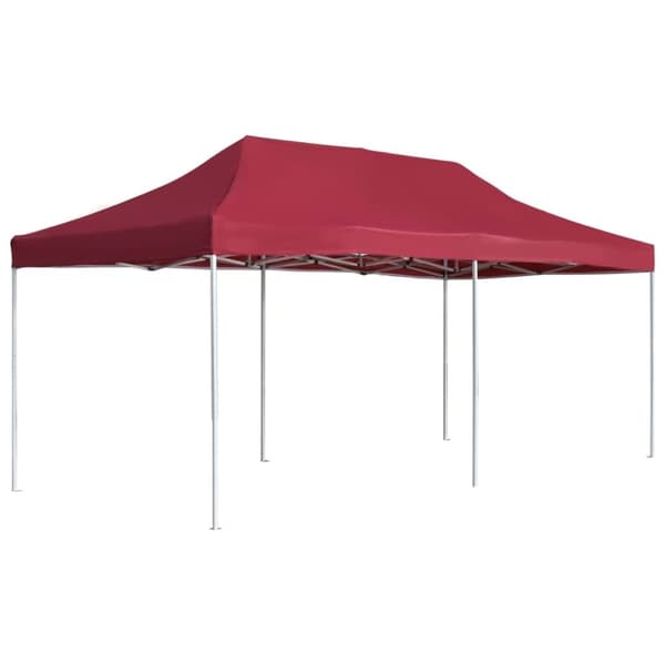 vidaXL professionelt foldbart festtelt aluminium 6 x 3 m vinrød