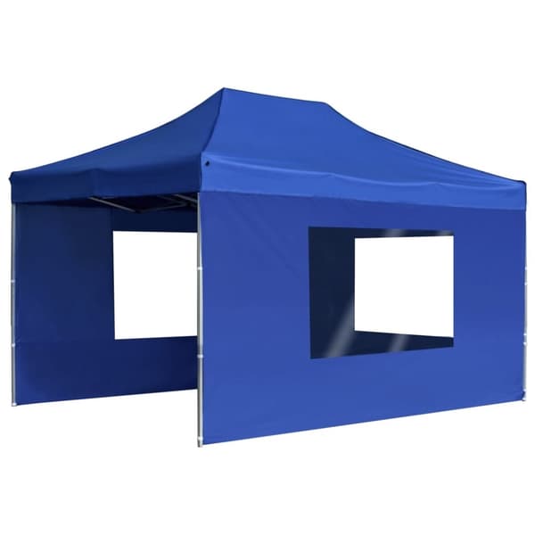 vidaXL Kokoontaittuva juhlateltta seinillä alumiini 4,5x3 m sininen
