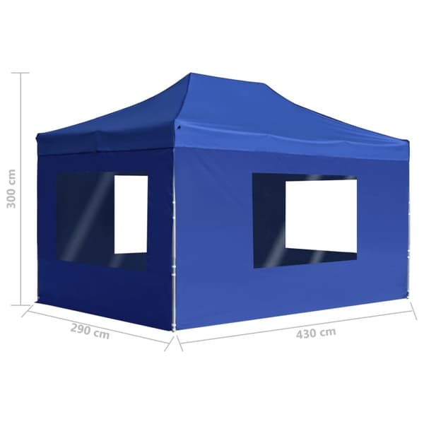 vidaXL Kokoontaittuva juhlateltta seinillä alumiini 4,5x3 m sininen