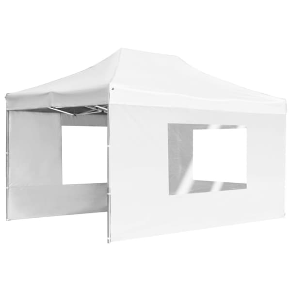 vidaXL foldbart festtelt med vægge aluminium 4,5 x 3 m hvid