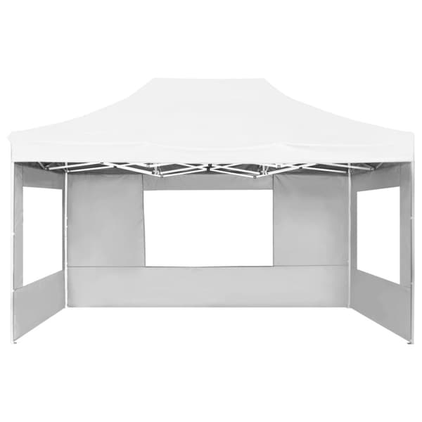 vidaXL foldbart festtelt med vægge aluminium 4,5 x 3 m hvid