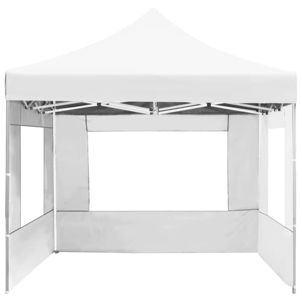 vidaXL foldbart festtelt med vægge aluminium 4,5 x 3 m hvid