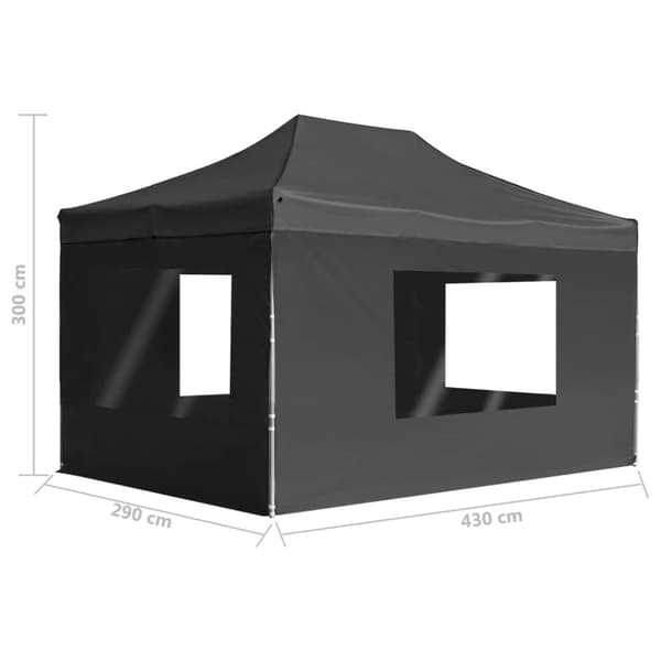 vidaXL Foldbart festtelt med vegger aluminium 4,5x3 m antrasitt