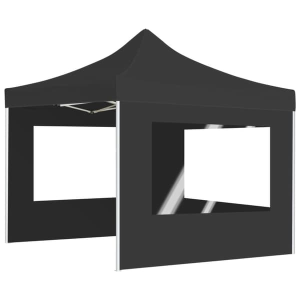 vidaXL Foldbart festtelt med vegger aluminium 3x3 m antrasitt