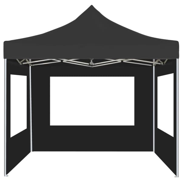 vidaXL Foldbart festtelt med vegger aluminium 3x3 m antrasitt