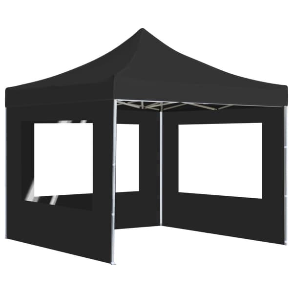 vidaXL Foldbart festtelt med vegger aluminium 3x3 m antrasitt
