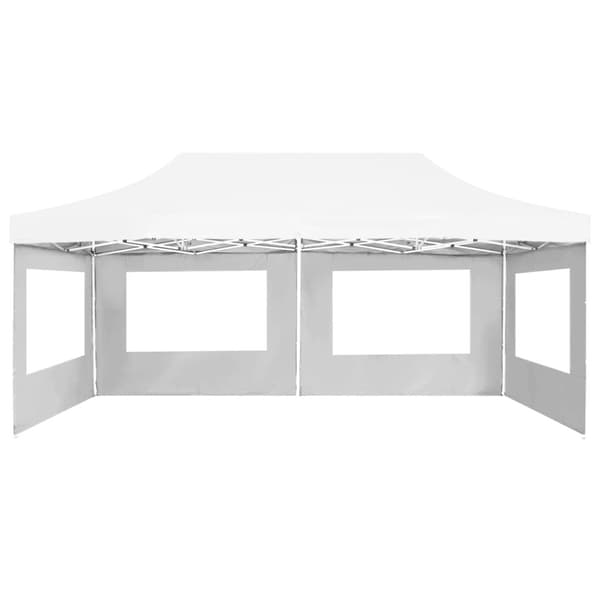 vidaXL Hopfällbart partytält med väggar aluminium 6x3 m vit