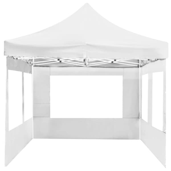 vidaXL Hopfällbart partytält med väggar aluminium 6x3 m vit