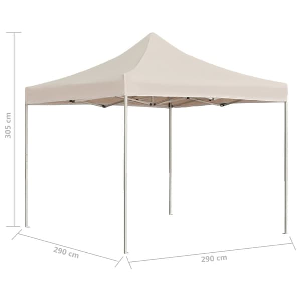 vidaXL foldbart festtelt aluminium 3 x 3 m cremefarvet