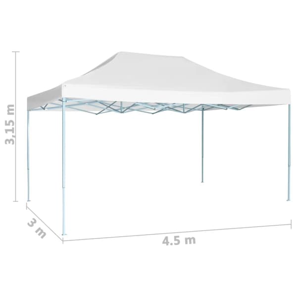 vidaXL Hopfällbart partytält 3x4,5 m vit