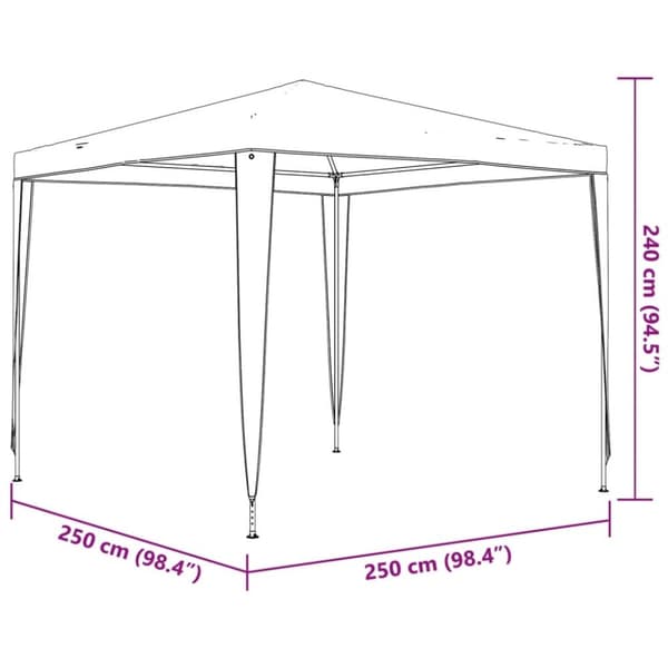 vidaXL Partytelt 2,5x2,5 m hvit