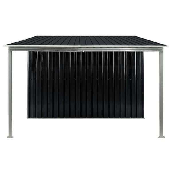 vidaXL haveskur med skydedøre 386 x 205 x 178 cm stål antracitgrå