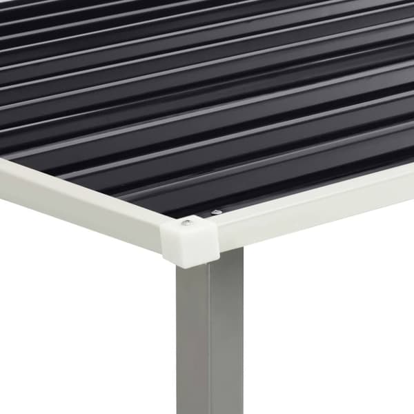 vidaXL haveskur med skydedøre 386 x 205 x 178 cm stål antracitgrå