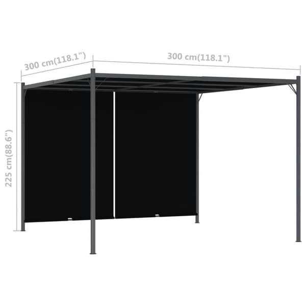 vidaXL pergola tilbagetrækkeligt tag 3x3 m antracitgrå